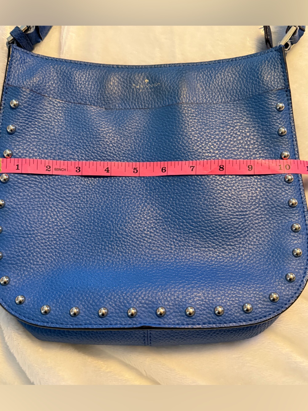 kate spade Royal Blue Pebbled Leather Crossbody with Studs - Picture 15 of 16
